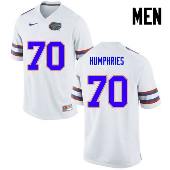 Men's Florida Gators #70 D.J. Humphries NCAA Nike White Authentic Stitched College Football Jersey TCZ1162VT